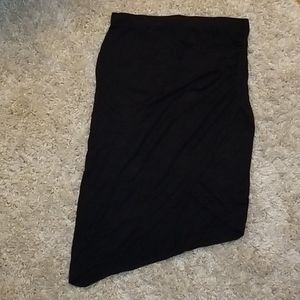 BOBEAU Asymmetrical Side Rouched Jersey Skirt - XL